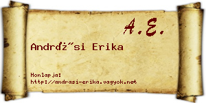 Andrási Erika névjegykártya